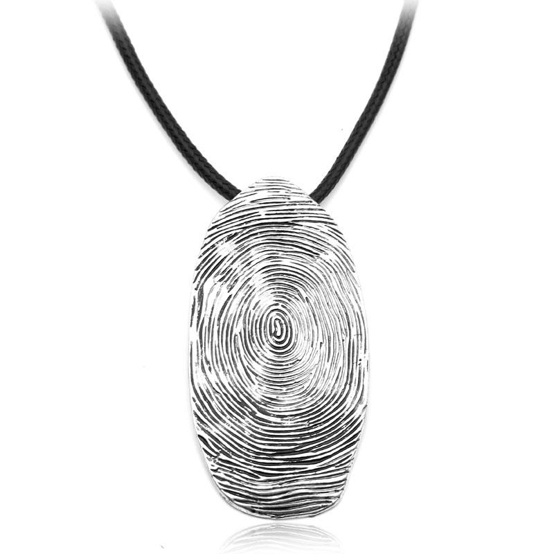 Pendant Necklaces Vintage Big Fingerprint Necklace Personality Ancient Sliver Color Jewelry Long Rope Chain Accessories For Women Men, Silver
Pendant Necklaces Vintage Big Fingerprint Necklace Personality Ancient Sliver Color Jewelry Long Rope Chain Accessories For Women Men, Silver