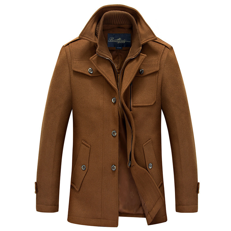 Winter Men's Fashion Wool Coat Warm Thick Double Stand Collar Windbreaker Casual Outwear Overcoat Business Parka Male Black 210518
Winter Men's Fashion Wool Coat Warm Thick Double Stand Collar Windbreaker Casual Outwear Overcoat Business Parka Male Black 210518