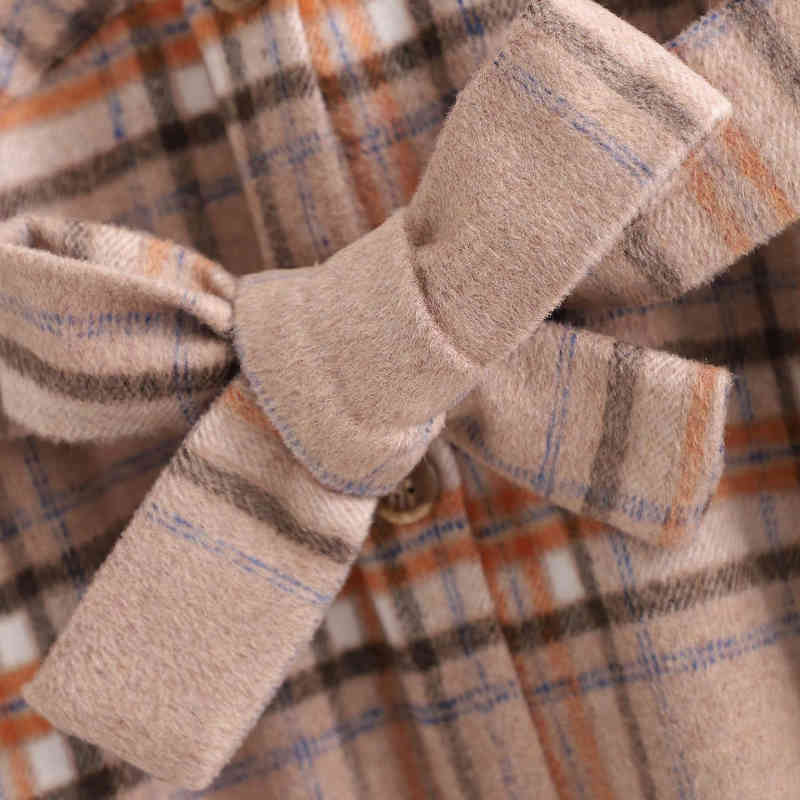 Vintage Woman Loose Camel Plaid Sashes Long Woolen Coats Autumn-Winter Fashion Ladies Soft Jacket Female Oversized Outwear 210515