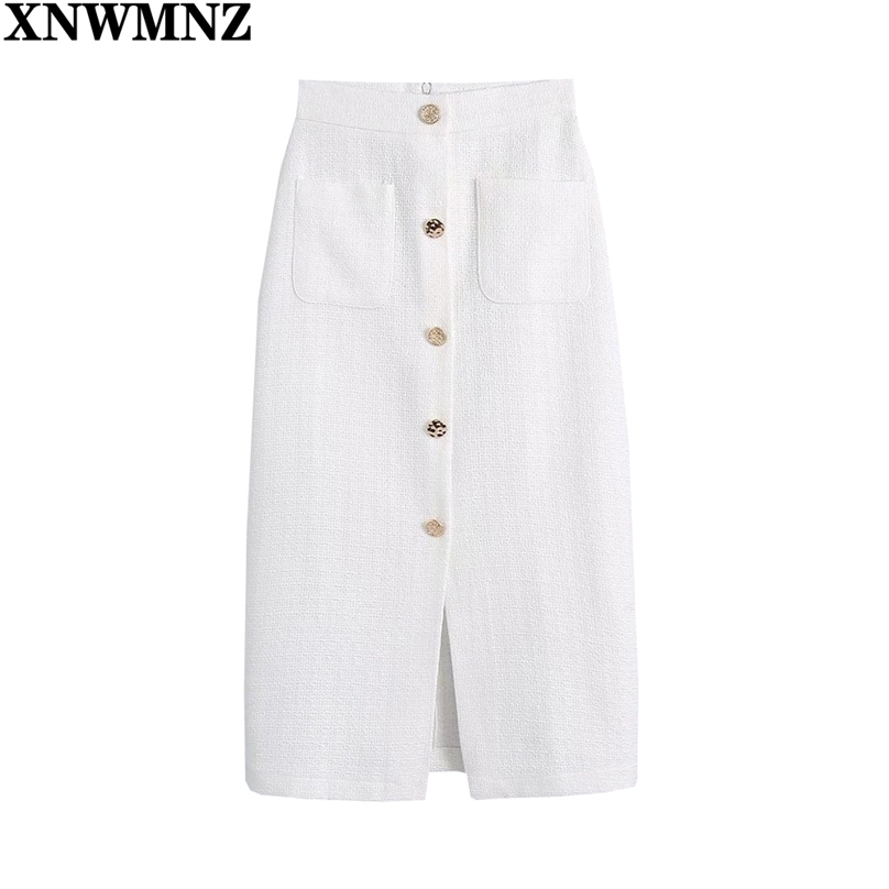 Fashion women White skirt with buttons woman high-waist pocket slit midi skirts Female Skirts Mujer jupe femme 210520
Fashion women White skirt with buttons woman high-waist pocket slit midi skirts Female Skirts Mujer jupe femme 210520