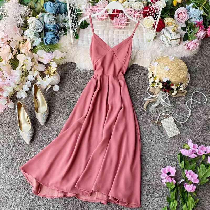 Summer Sexy Spaghetti Strap Dres Slim V-neck Beach Vestidos Mujer Ladies High Waist Backless Boho Long Robe 210602 
Summer Sexy Spaghetti Strap Dres Slim V-neck Beach Vestidos Mujer Ladies High Waist Backless Boho Long Robe 210602