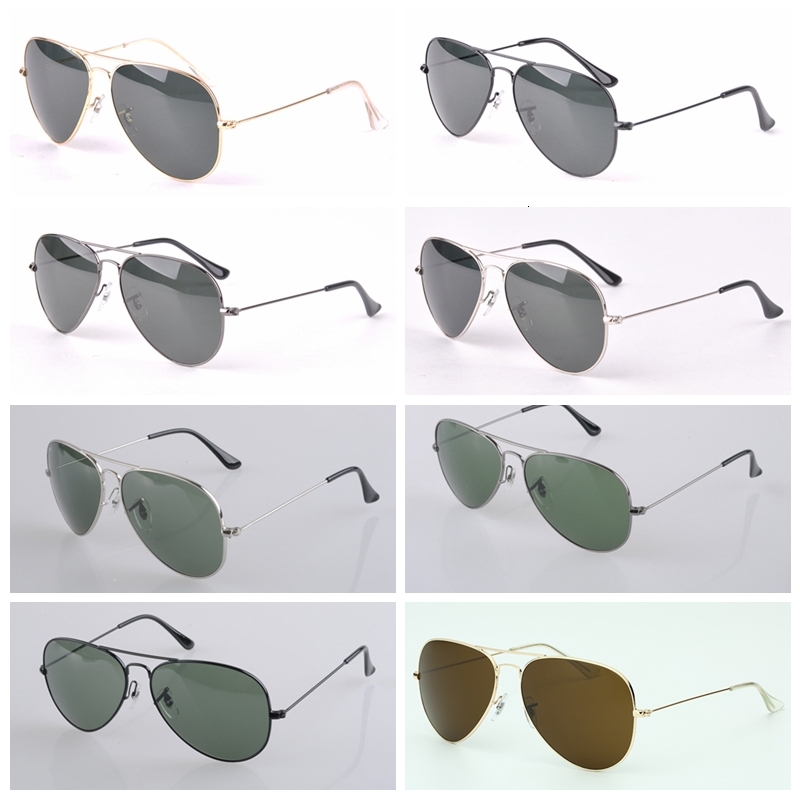 mens sunglasses top quality aviation pilot shades sun glasses for men women with black or brown leather case cloth and retail ac47