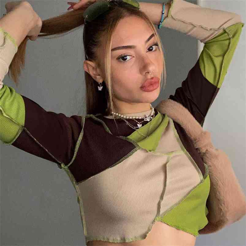 Jocoo Jolee y2k Color Block Patchwork Cropped Tops Women Spring Casual Long Sleeve Knitted T Shirt Retro Tee Shirt Streetwear 210518, Green
Jocoo Jolee y2k Color Block Patchwork Cropped Tops Women Spring Casual Long Sleeve Knitted T Shirt Retro Tee Shirt Streetwear 210518, Green
