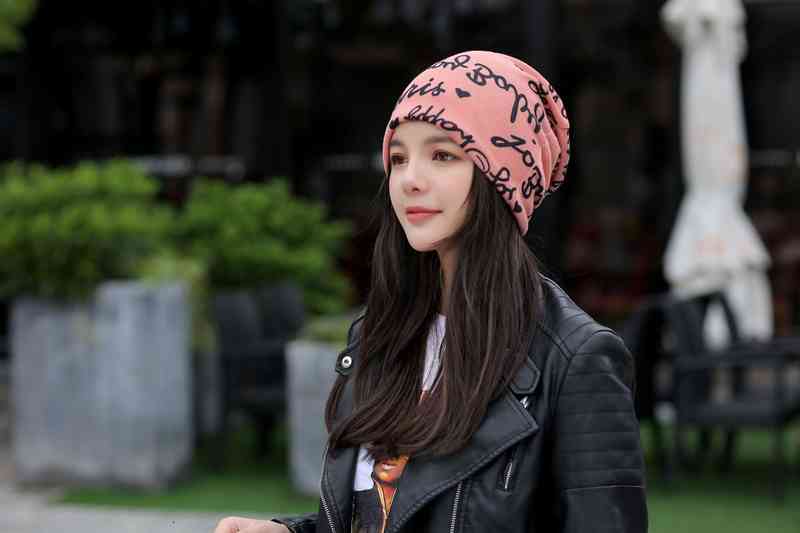 Hats Caps Double Layer Smiling Face Love Letter Headscarf Hat Multifunctional Cover Head and Month Cap