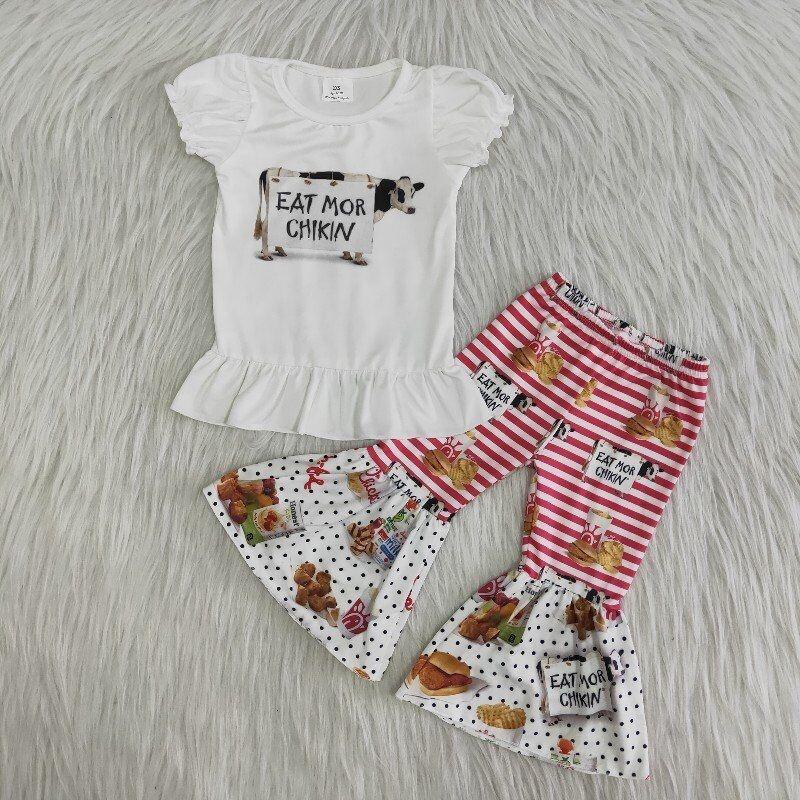 Clothing Sets Wholesale Kids Short Sleeve Ruffle Bull Shirt Top Bell Bottom Pants Fall Baby Girl Boutique Children Clothes Fashionable, As picture
Clothing Sets Wholesale Kids Short Sleeve Ruffle Bull Shirt Top Bell Bottom Pants Fall Baby Girl Boutique Children Clothes Fashionable, As picture