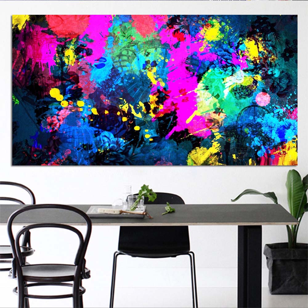 Abstract Art Modern Colorful Canvas Painting Wall Pictures For Living Room Printed Cuadros Decoration Home Decor Unframed