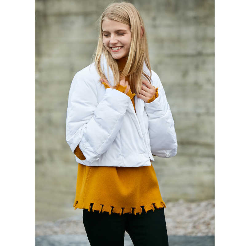 White Duck Down Jacket Winter Women Side Zipper Solid Loose Female Long Coat 11796196 210527