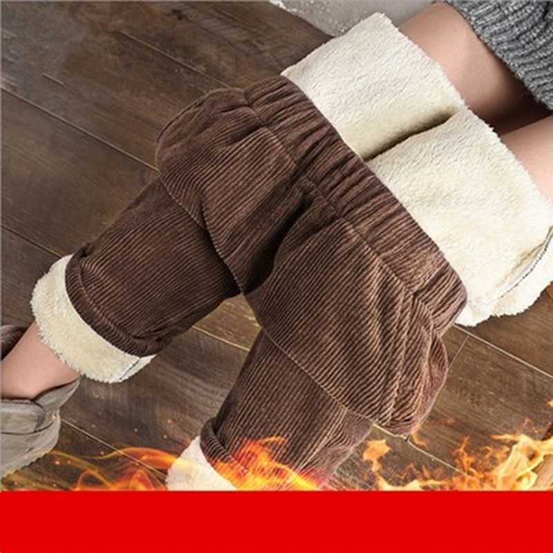 Plush Thick Casual Pants Women's Corduroy Warm Autumn And Winter High Waist Harem Trousers Women 211115