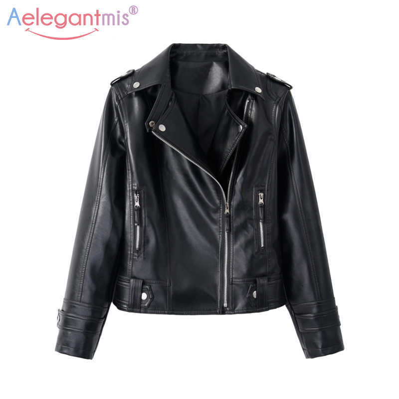 Aelegantmis Brand Faux Leather Jackets Women Slim Short PU Female Outerwear Cool Rivet Moto Biker 210607, Black
Aelegantmis Brand Faux Leather Jackets Women Slim Short PU Female Outerwear Cool Rivet Moto Biker 210607, Black