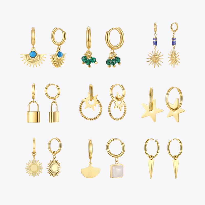Dangle & Chandelier ENFASHION Star Drop Earring Set Gold Color Sun Earrings For Women Stainless Steel Fashion Jewelry Lock Kolczyki Gifts Wh, Silver
Dangle & Chandelier ENFASHION Star Drop Earring Set Gold Color Sun Earrings For Women Stainless Steel Fashion Jewelry Lock Kolczyki Gifts Wh, Silver