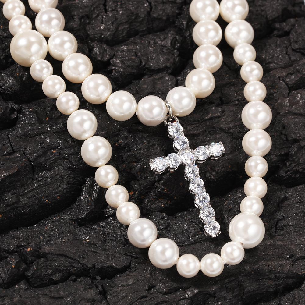 New personalized 2 Layers White Freshwater Pearl CZ Cross Pendant Mens Choker Necklace Miami Hip Hop Rapper Jewelry Gifts for Men & Women
New personalized 2 Layers White Freshwater Pearl CZ Cross Pendant Mens Choker Necklace Miami Hip Hop Rapper Jewelry Gifts for Men & Women