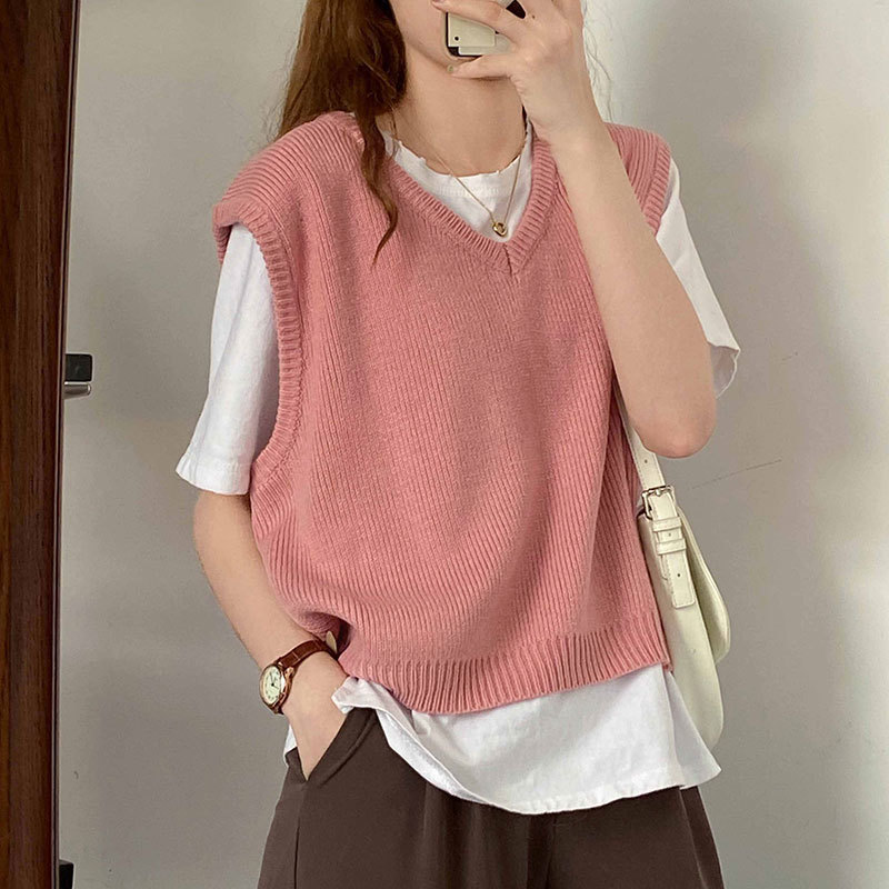 women's sweaters sleeveless loose vest 8 colours korean style female knitted or crocheted sweater (x1558) 3cyp, White;black
women's sweaters sleeveless loose vest 8 colours korean style female knitted or crocheted sweater (x1558) 3cyp, White;black