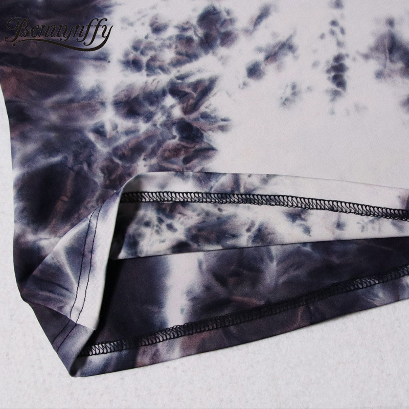 Turtleneck Tie Dye Women Fashion T-Shirt Spring High Neck Long Sleeve Ladies Slim Fit Casual Tshirt Top 210510