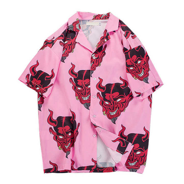 Fashion Hawaiian Shirt Mens Funny Style Monster Cartoon Printed Harajuku Short Sleeve Pink Shirts Men Korean Clothes 210527, Purple
Fashion Hawaiian Shirt Mens Funny Style Monster Cartoon Printed Harajuku Short Sleeve Pink Shirts Men Korean Clothes 210527, Purple