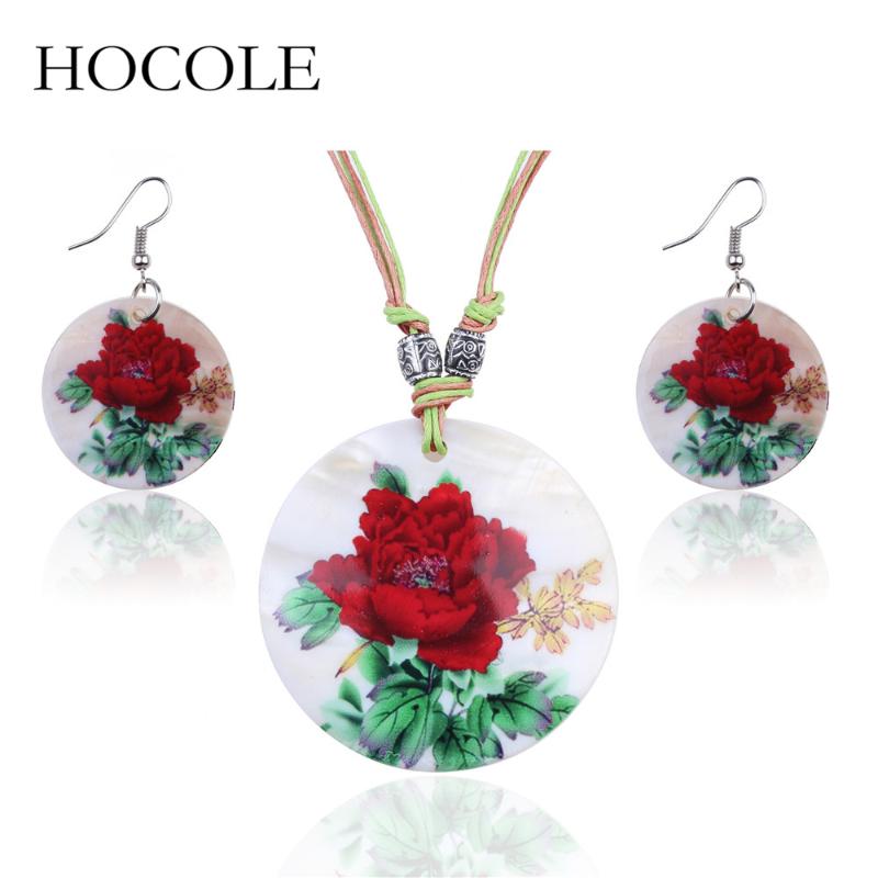 Earrings & Necklace HOCOLE Bohemia Ethnic Shell Painted Round Pendant Drop For Women Vintage Flower Jewelry Sets, As pic
Earrings & Necklace HOCOLE Bohemia Ethnic Shell Painted Round Pendant Drop For Women Vintage Flower Jewelry Sets, As pic