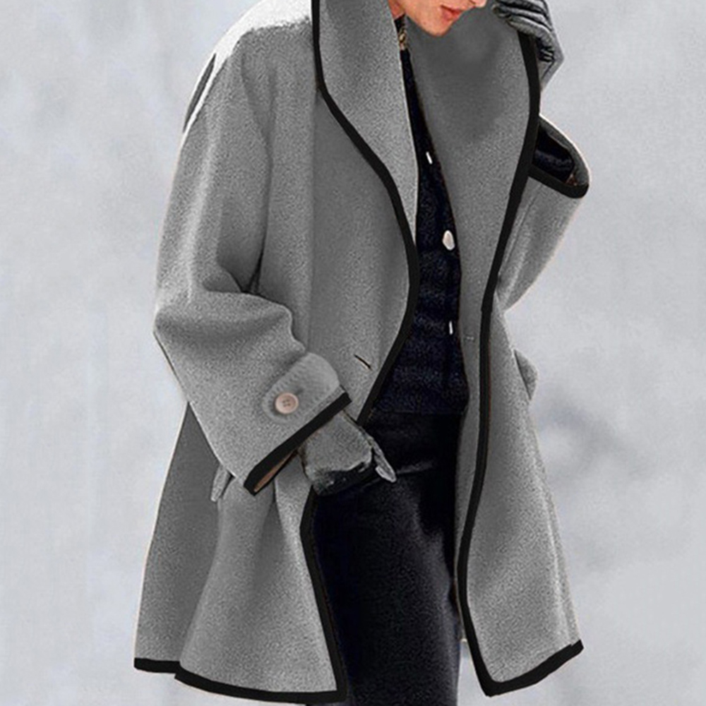 Autumn Winter Woolen Coat For Women Loose Mid-length Color Matching Jacket Fashion Casual Ladies Streetwear Female Overcoat, Black
Autumn Winter Woolen Coat For Women Loose Mid-length Color Matching Jacket Fashion Casual Ladies Streetwear Female Overcoat, Black