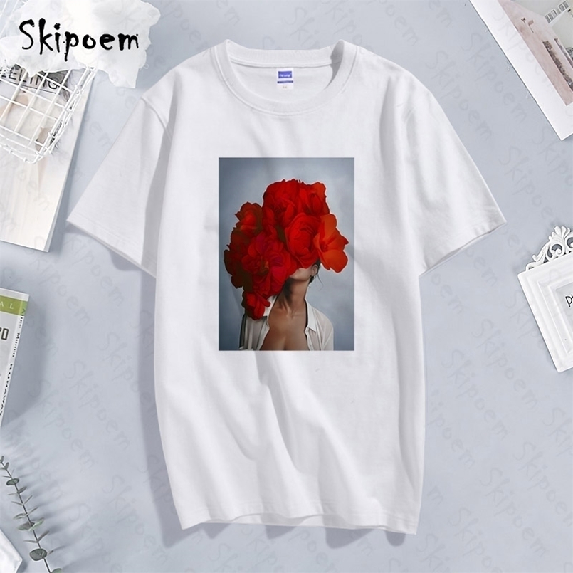 Fashion Nordic Art Sexy Red Flowers Harajuku Aesthetics T Shirt Women Vintage Short Sleeve Plus Size Cotton Top Tees Streetwear 210708
Fashion Nordic Art Sexy Red Flowers Harajuku Aesthetics T Shirt Women Vintage Short Sleeve Plus Size Cotton Top Tees Streetwear 210708
