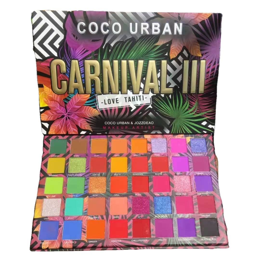 

Coco Urban Eyeshadow Palette 40 color Carnival III Love Tahiti Eye Shadow Makeup Waterproof Long-wearing Matte and Shimmery Pigmented Shadowing Powder High Quality, Mixed color