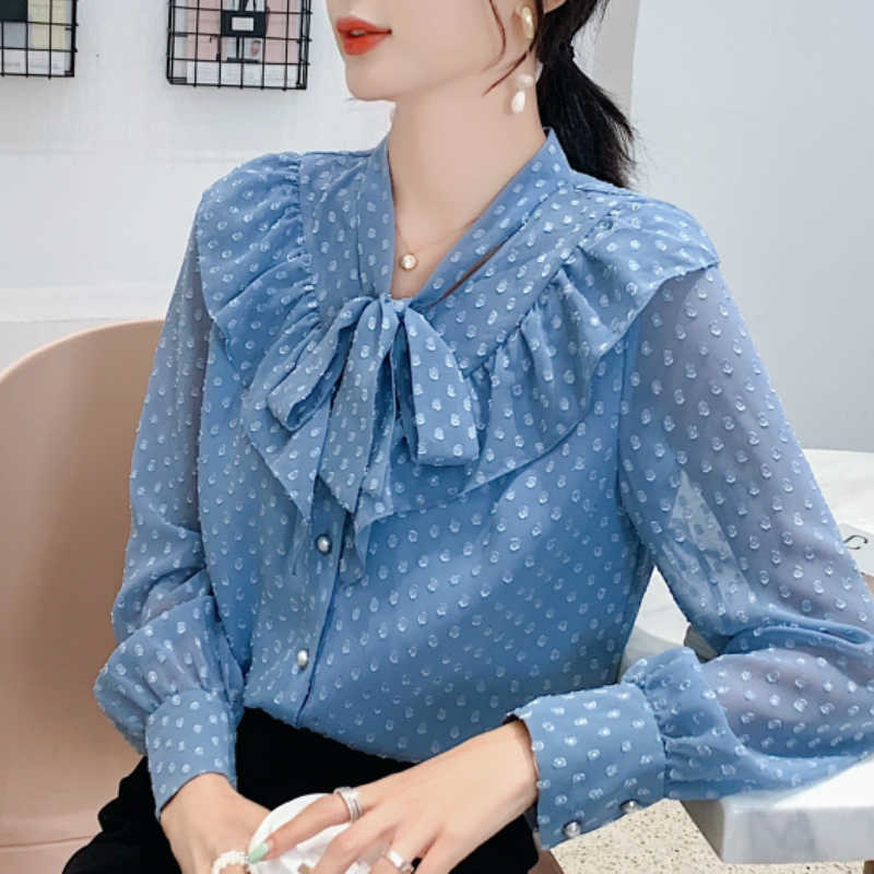 Blusas Mujer De Moda Long Sleeve Blouse Women Ruffles V-neck Chiffon Blouse Shirt Women Tops Womens Tops And Blouses C779 210602, Blue
Blusas Mujer De Moda Long Sleeve Blouse Women Ruffles V-neck Chiffon Blouse Shirt Women Tops Womens Tops And Blouses C779 210602, Blue