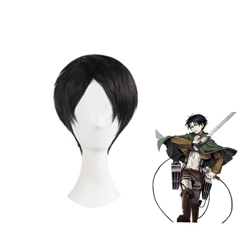Anime Attack on Titan Levi Ackerman Cosplay Costume Set Wig Jacket Cloak Leather Harness Belt Apron Skirt Scouting Legion Cape Y0913