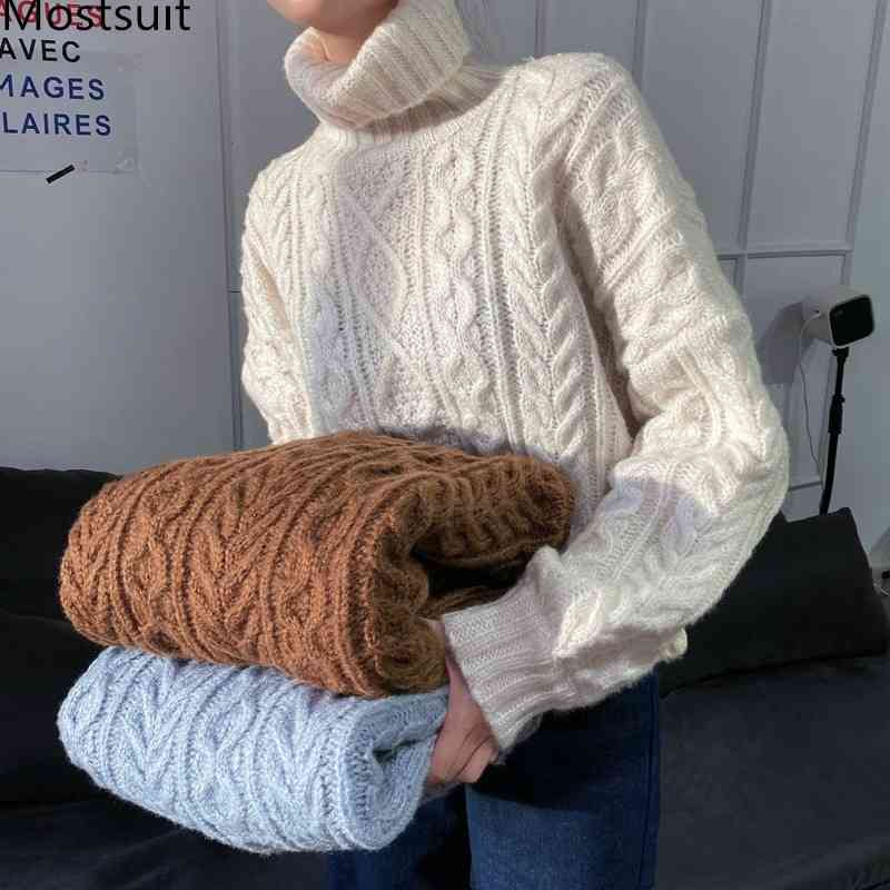 Turtleneck Twisted Knitted Warm Pullover Sweater Women Winter Long Sleeve Solid Fashion Casual Ladies Tops Jumpers Femme 210518, Blue
Turtleneck Twisted Knitted Warm Pullover Sweater Women Winter Long Sleeve Solid Fashion Casual Ladies Tops Jumpers Femme 210518, Blue