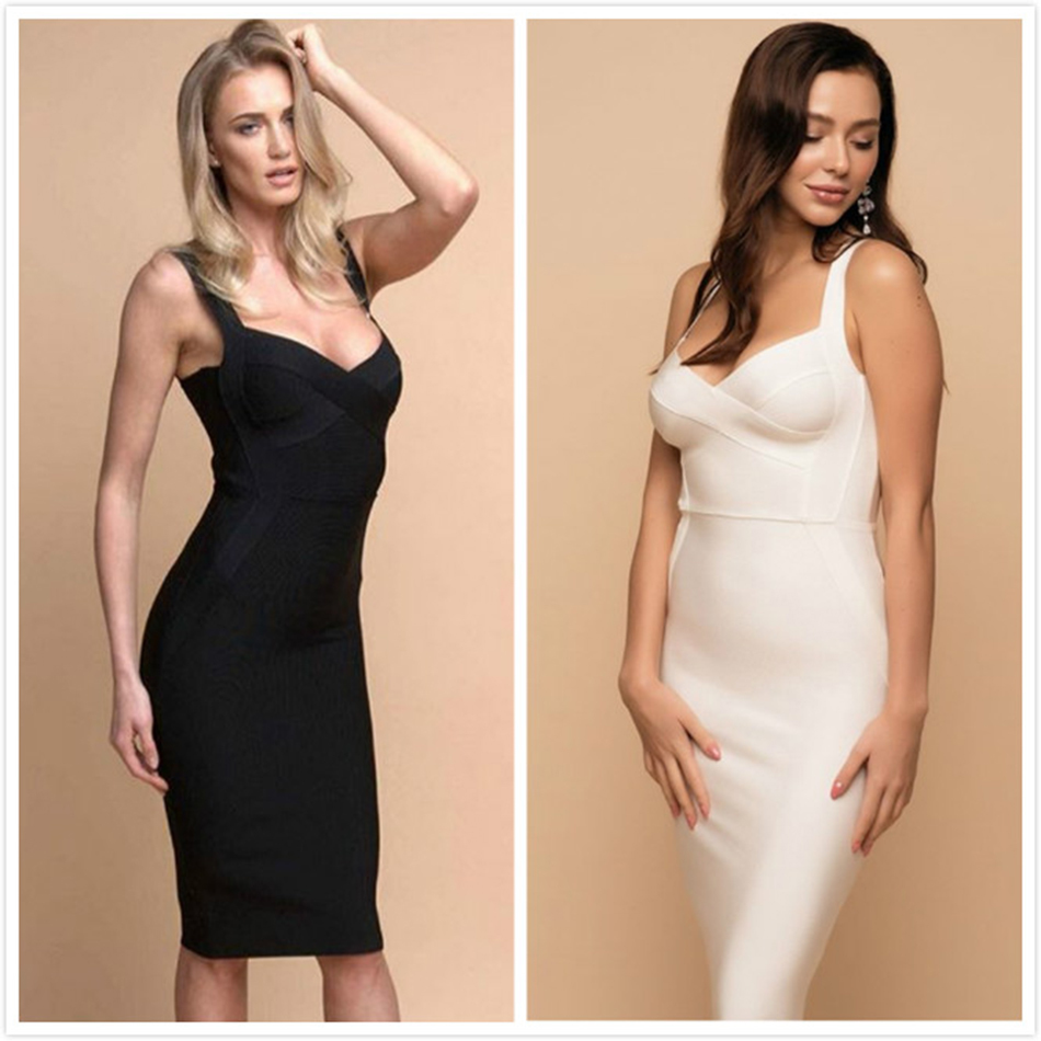Free Women Solid Color Bandage Dress Sexy V Neck Strap Sleeveless Bodycon Midi Club Night Party Vestidos 210524