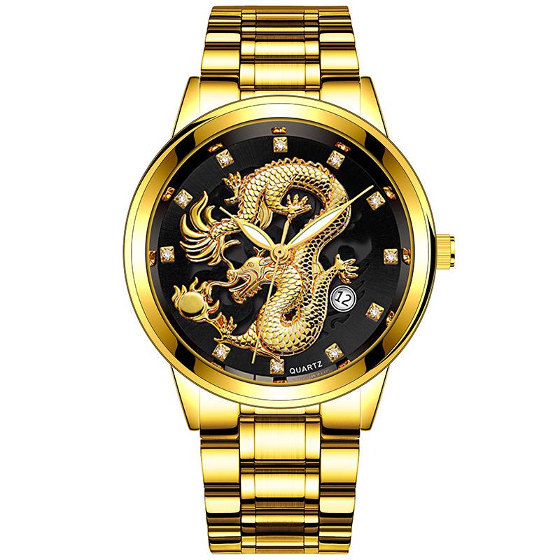 Wristwatches Explosivesteel Band Men's Stainless Steel Watchgoldembossed Jinlong Non-mechanical Businessalloydiamond Beltcalendar Watch, Black belt 3
Wristwatches Explosivesteel Band Men's Stainless Steel Watchgoldembossed Jinlong Non-mechanical Businessalloydiamond Beltcalendar Watch, Black belt 3