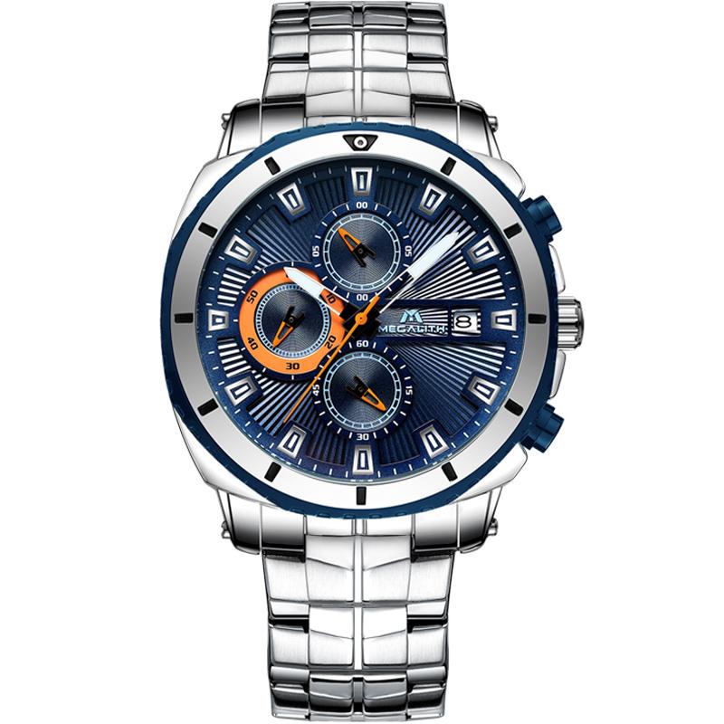 Wristwatches MEGALITH Fashion Luxury Watches Mens Waterproof Analog Chronograph Stainless Steel Sport Quartz Male Clock Reloj, Steel sliver 8047
Wristwatches MEGALITH Fashion Luxury Watches Mens Waterproof Analog Chronograph Stainless Steel Sport Quartz Male Clock Reloj, Steel sliver 8047
