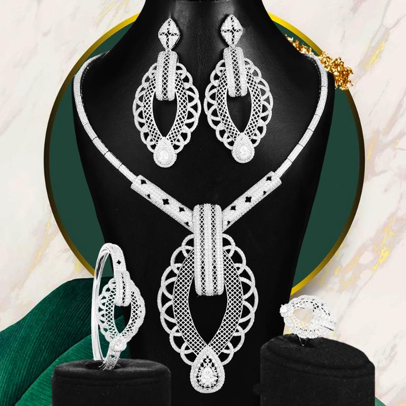 Earrings & Necklace GODKI Luxury Party Square 4PCS Nigerian Jewelry Set For Women Wedding Zircon African Bridal 2021, Silver
Earrings & Necklace GODKI Luxury Party Square 4PCS Nigerian Jewelry Set For Women Wedding Zircon African Bridal 2021, Silver