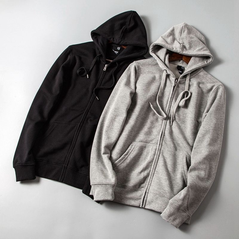 Spring autumn men's sports Hooded Sweater loose and versatile coat cotton wool ring zipper cardigan, Black
Spring autumn men's sports Hooded Sweater loose and versatile coat cotton wool ring zipper cardigan, Black