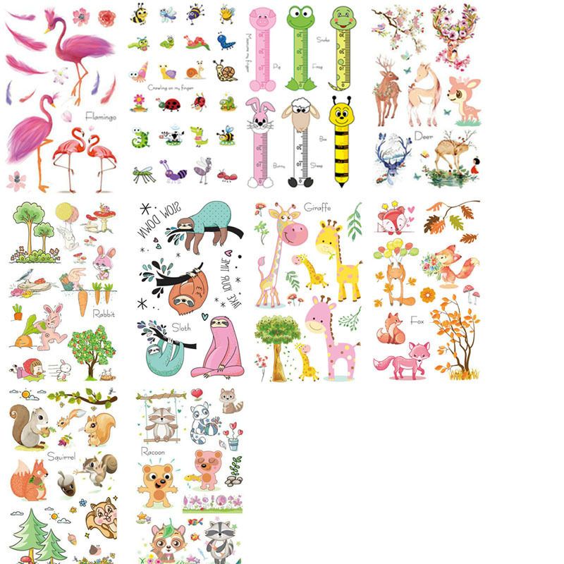 Body Art Waterproof Sweat Taste Toy Flamingo Squirrel Animal Environmental Protection Kids Children Temporary Tattoo Sticker