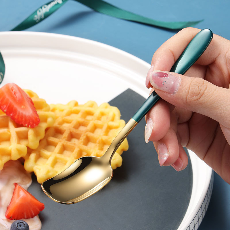 Stainless Steel Long Handle Spoon Coffee Latte Ice Cream Soda Sundae Cocktail Scoop