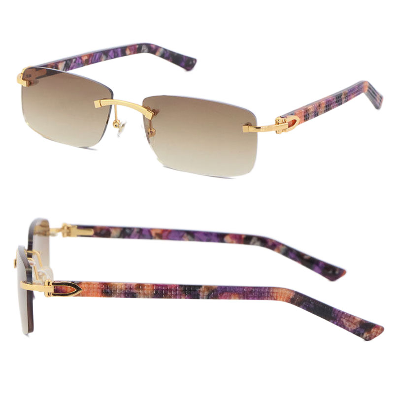 Wholesale Selling Marble Purple Plank Rimless Sunglasses Classic Metal Square Frame Simple leisure Mens Women Vintage Glasses 18K Gold UV400 Man Woman Frame Size:54
Wholesale Selling Marble Purple Plank Rimless Sunglasses Classic Metal Square Frame Simple leisure Mens Women Vintage Glasses 18K Gold UV400 Man Woman Frame Size:54