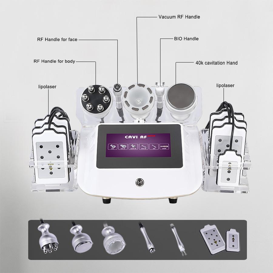 Slimming Machine 6 In 1 Ultrasonic Cavitation Body Shaping Radio Frequency Liposuction Machine