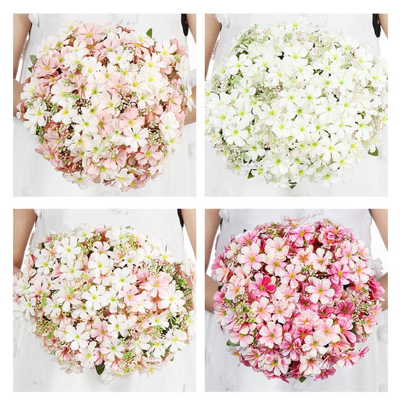 Silk Lily Artificial Flowers Bouquet Cherry Blossoms Party Wedding Decoration Fake Living Room Home Decor Accessories Decorative & Wreaths