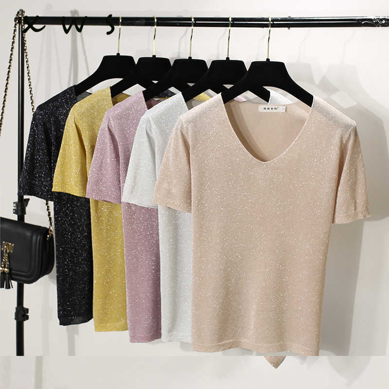 High Quality V-NECK Summer slim Shining Sweater Pullover Women fashion Solid Knitted Sweater casual Female Sweater lazy 210604, White
High Quality V-NECK Summer slim Shining Sweater Pullover Women fashion Solid Knitted Sweater casual Female Sweater lazy 210604, White