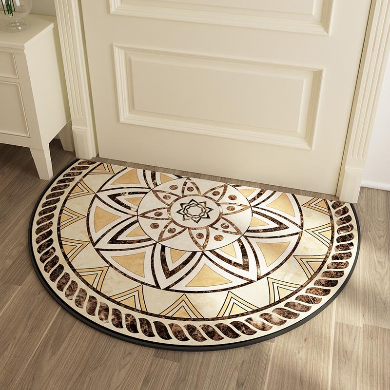 Entrance Doormat European Style Non-Slip Door Floor Mat For Indoor Half Round Home Welcome Bathroom Carpet Kitchen Area Rugs Carpets