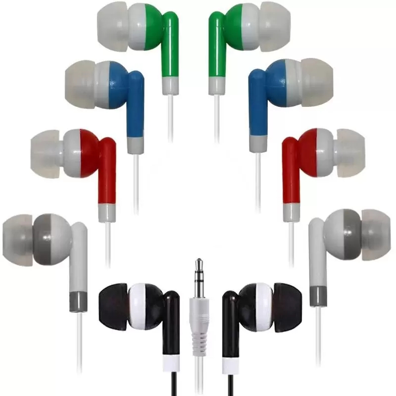 Hot Cheapest disposable earphones headphone headset for bus train or plane one time use Low Cost Earbuds For School,Hotel,Gyms