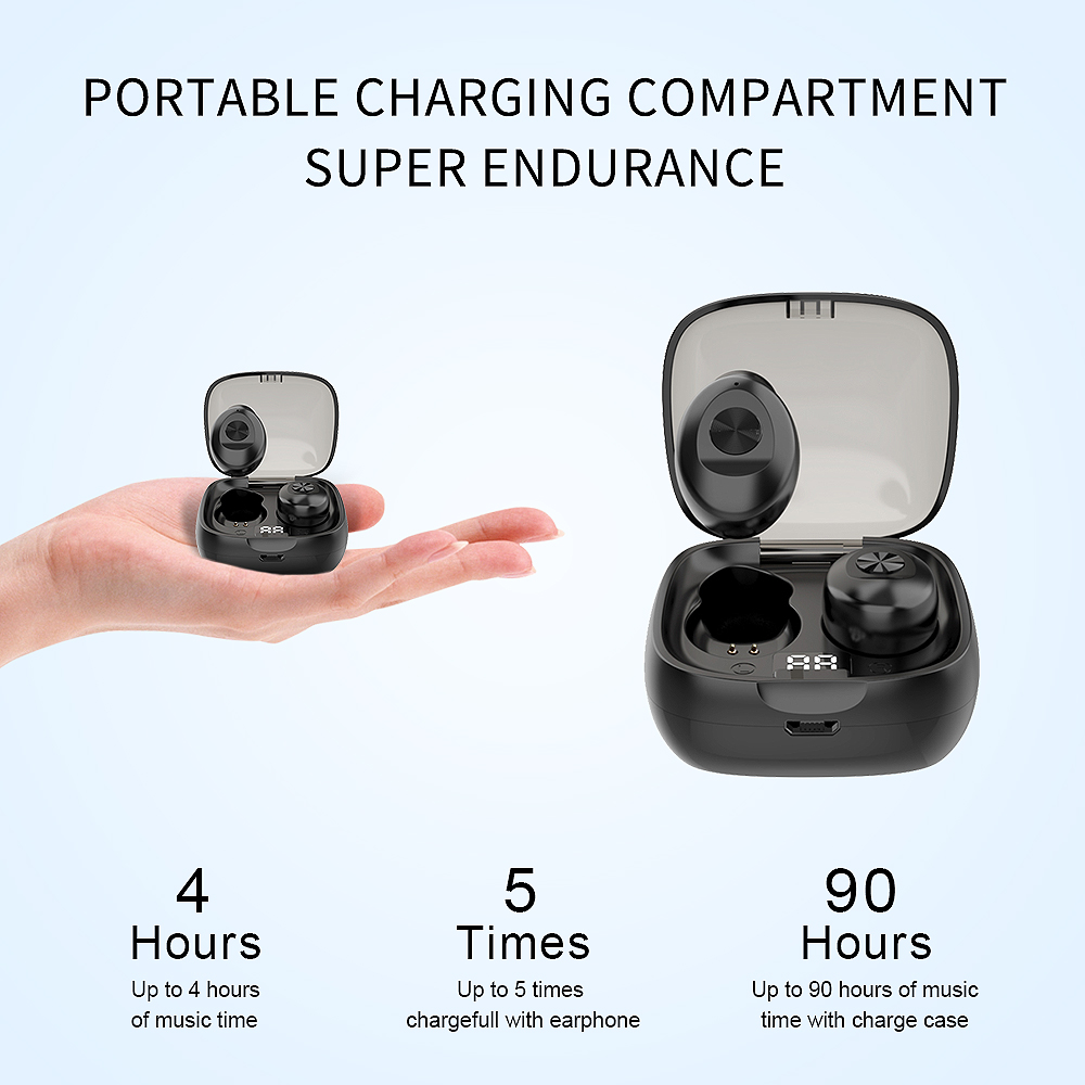 Bluetooth-compatible couteur sans fil casque Sport couteur Mini casque stro son dans loreille IPX5 tanche tws 5.0 affichage de