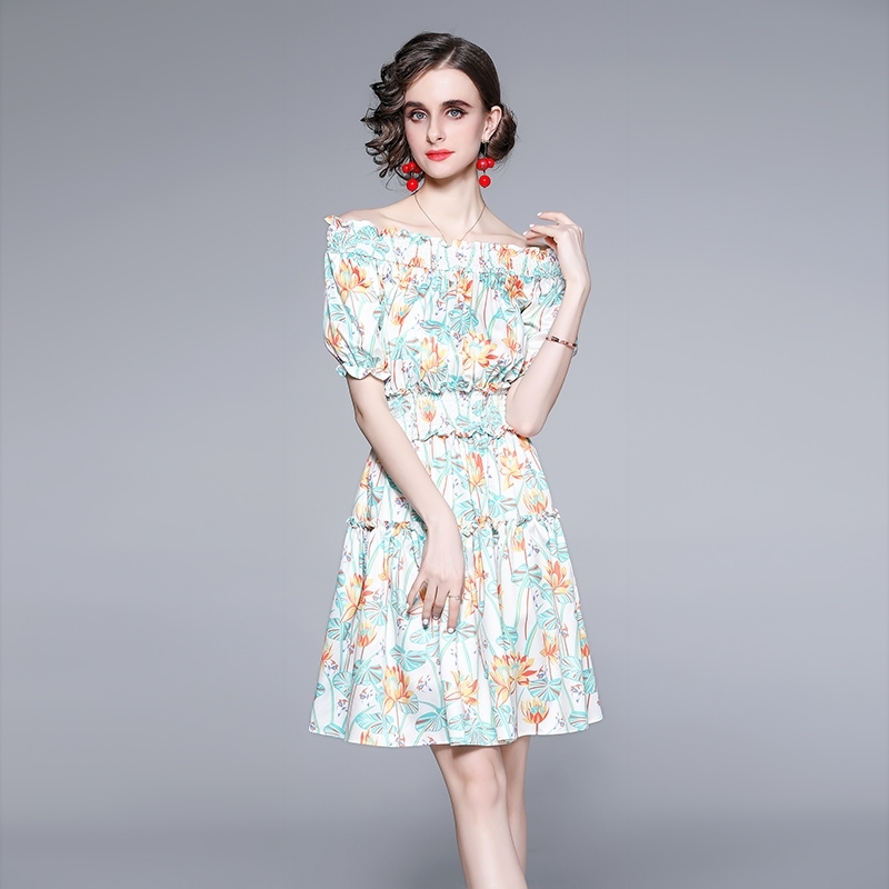 Summer Runway Holiday Floral Mini Dress Women Off Shoulder Slash Neck Print Ruffles Elastic Waist Beach Short 210603, Blue
Summer Runway Holiday Floral Mini Dress Women Off Shoulder Slash Neck Print Ruffles Elastic Waist Beach Short 210603, Blue