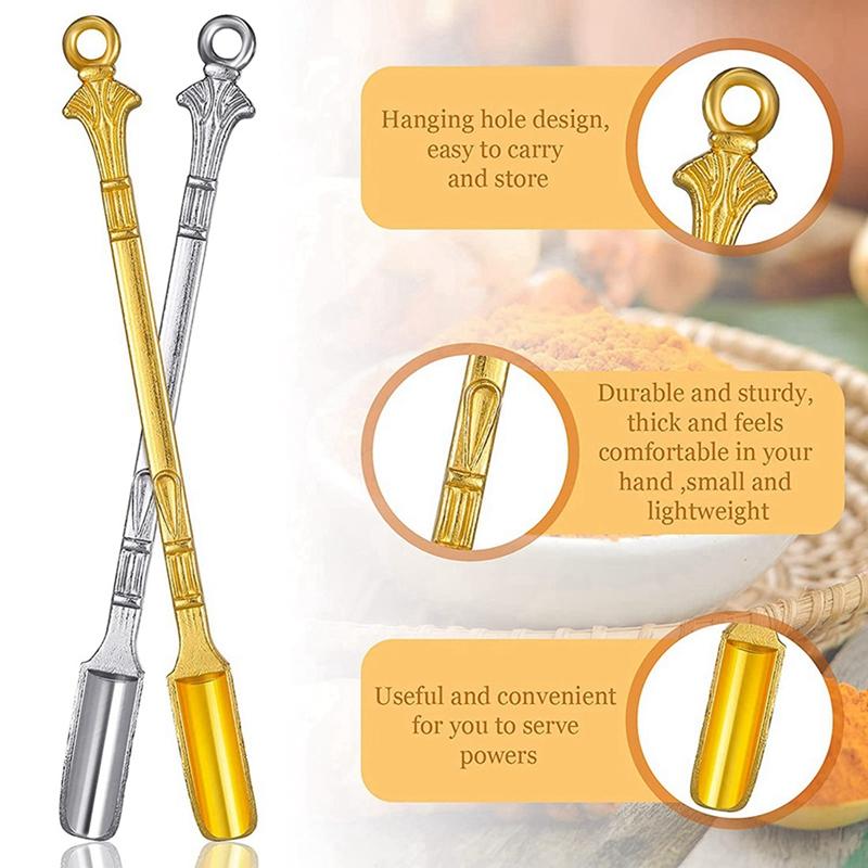 Spoons 24PCS Mini Shovel Snuff SpoonHanging Hole Spoon For Filling Vials With Salts Necklace2631098