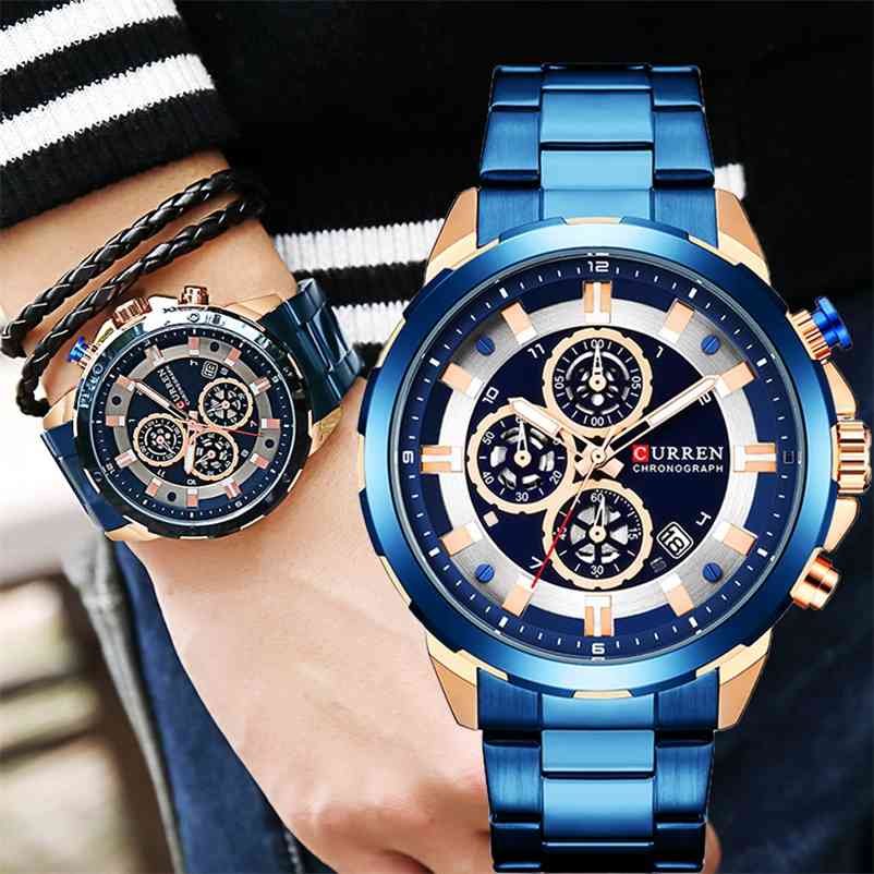 Curren Men's Watches Top Brand Luxury Waterproof Men Blue Man Wristwatch Clock Relogio Masculino 210608, Black
Curren Men's Watches Top Brand Luxury Waterproof Men Blue Man Wristwatch Clock Relogio Masculino 210608, Black