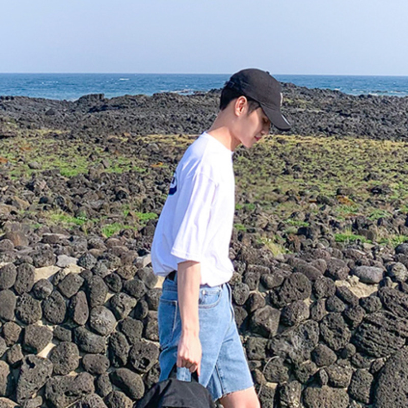 IEFB Summer Fashion White T-shirt Boys Loose Korean Fashion Half Sleeve Short Sleeve Men's Cotton Tee Tops Men's Clothing 9Y7179 210524