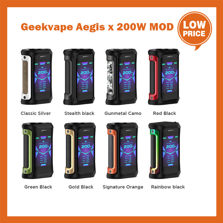 Original GeekVape Aegis X 200W TC Mod kits ecigs Dual 18650 Battery Vape Box Mods with Advanced AS Chipset, Multi
Original GeekVape Aegis X 200W TC Mod kits ecigs Dual 18650 Battery Vape Box Mods with Advanced AS Chipset, Multi
