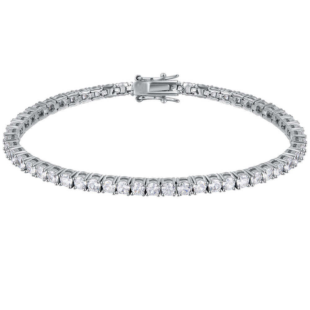 2mm5mm Cubic Zirconia Of 789 inch Tennis Bracelet Copper Jewelry WhiteGold Plated Bangle H0903
