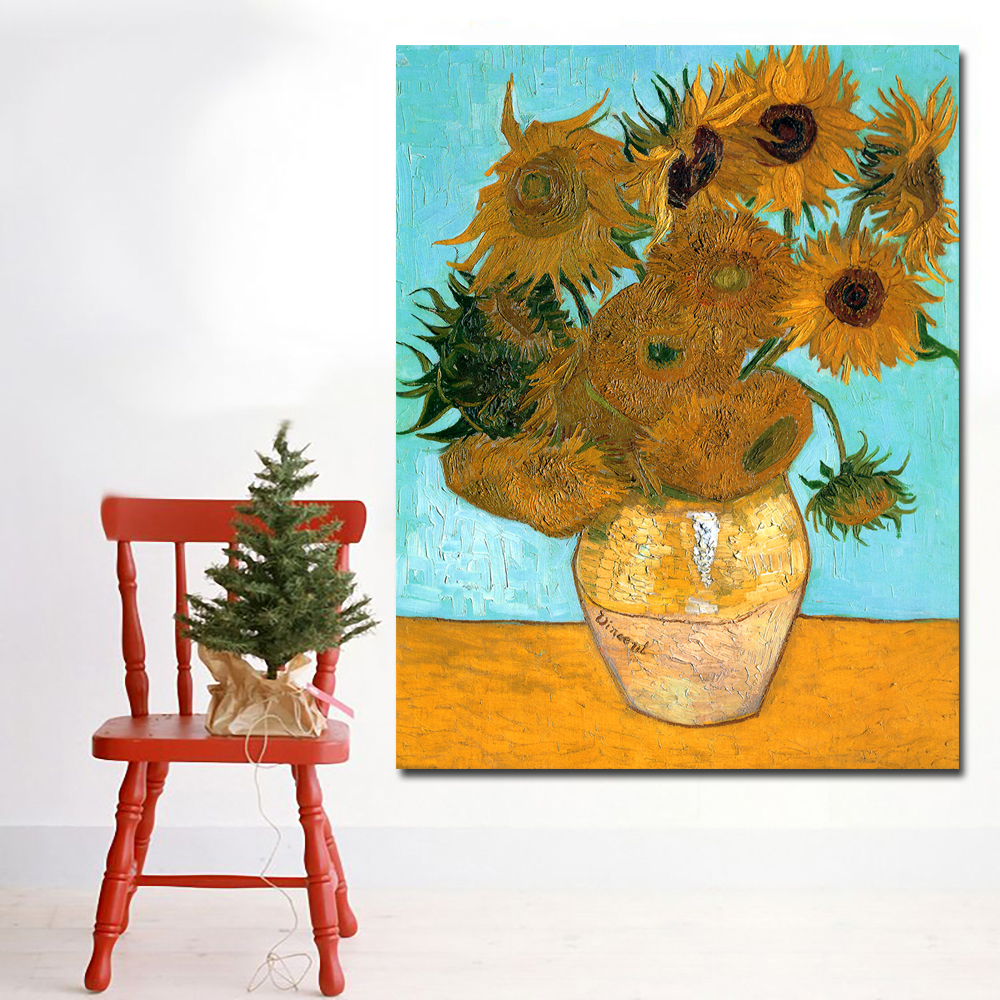 Vincent Van Gogh Sunflowers Vases Still Life Art Poster Home Decor printed cavcas Painting Unframed