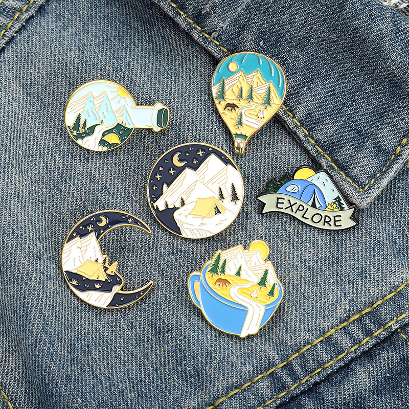 Sky Mountain Shape Alloy Brooches Coffee Moon Explore Camping Model Pins Balloon Circle Backpack Hat Badge Jewelry Wholesale Accessories
Sky Mountain Shape Alloy Brooches Coffee Moon Explore Camping Model Pins Balloon Circle Backpack Hat Badge Jewelry Wholesale Accessories