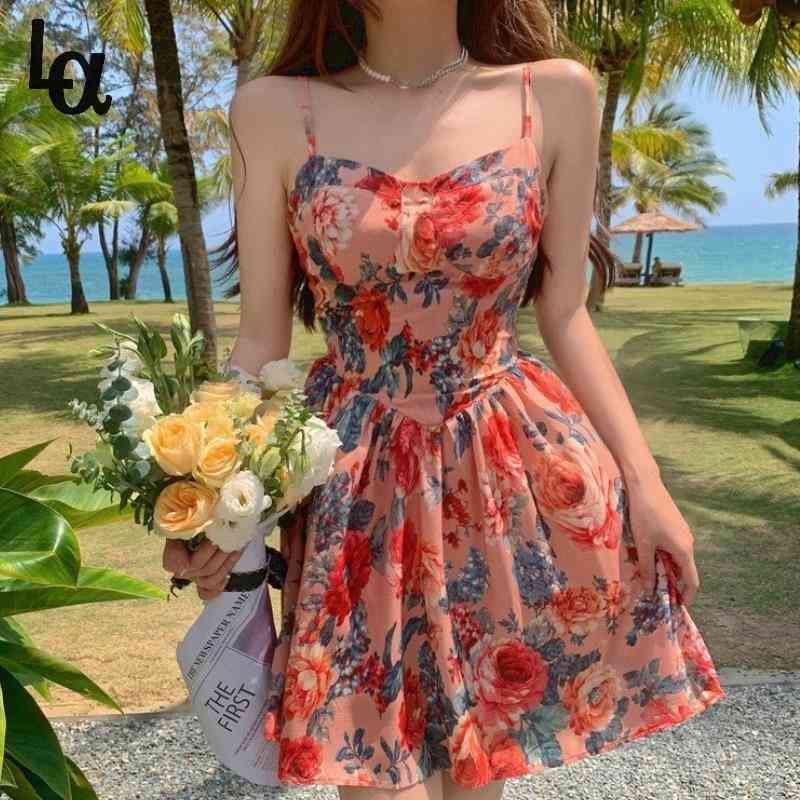 France Strap Floral Dress Women Elegant Vintage High Waist Sweet Sexy Mini Y2k Chic Casual Beach Summer 210519, Purple dress
France Strap Floral Dress Women Elegant Vintage High Waist Sweet Sexy Mini Y2k Chic Casual Beach Summer 210519, Purple dress
