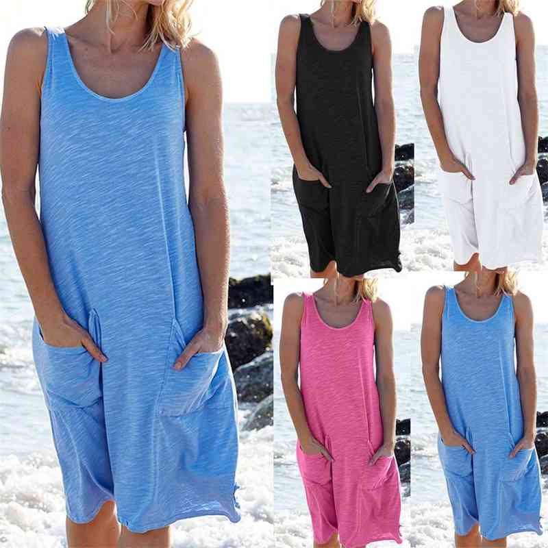 Women Dress 4XL 5XL O-Neck Solid Color Pockets Splice Casual Dress Summer Sleeveless Midi Dress Plus Size Lady Vestidos 210616, 03-mzy8808 blue
Women Dress 4XL 5XL O-Neck Solid Color Pockets Splice Casual Dress Summer Sleeveless Midi Dress Plus Size Lady Vestidos 210616, 03-mzy8808 blue