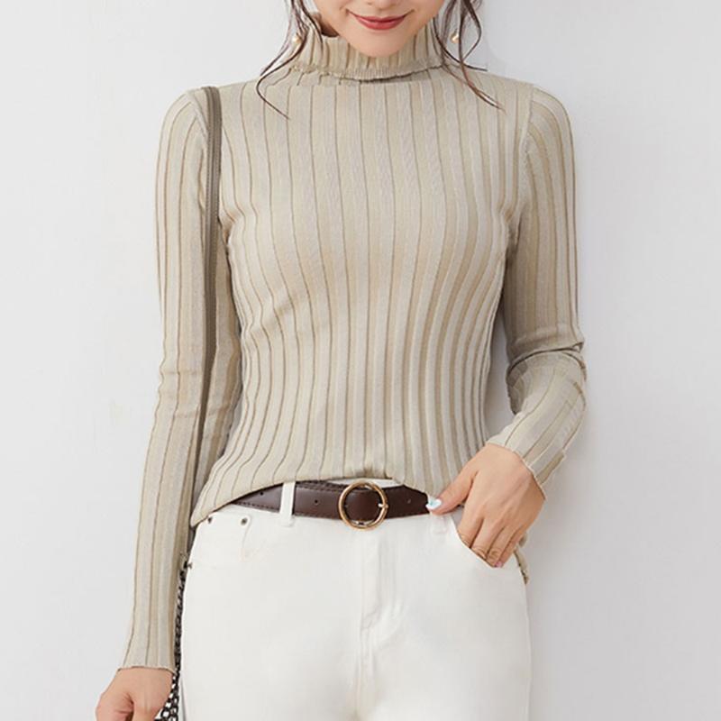 Women's T-Shirt Women Pullover Tops Spring Fall Casual Korean Simple Basic Pullovers Turtleneck Long Sleeve Slim Soft Bottom Shirts Sweaters, Khaki
Women's T-Shirt Women Pullover Tops Spring Fall Casual Korean Simple Basic Pullovers Turtleneck Long Sleeve Slim Soft Bottom Shirts Sweaters, Khaki